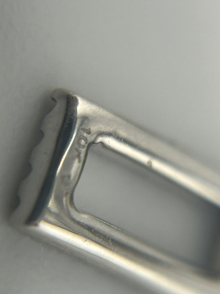 10K White Gold & Diamond Post-back Earrings