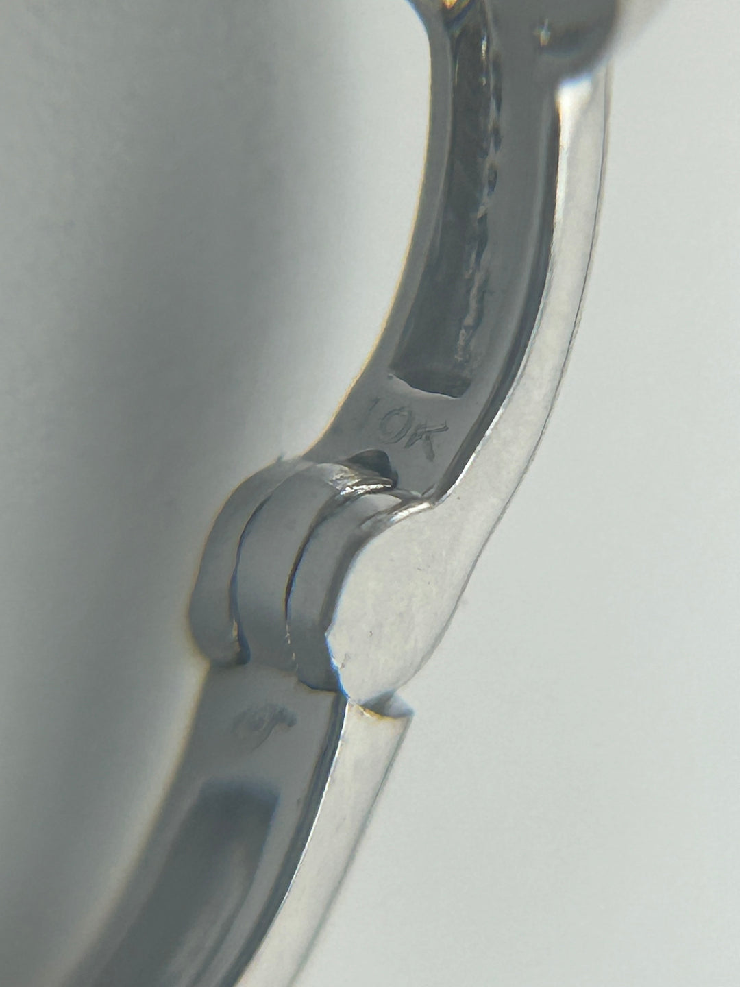 10K White Gold & Diamond Hoop Earrings