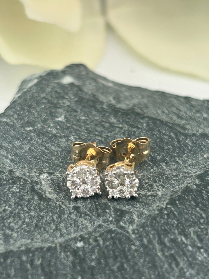 10K Gold and Diamond Post-back Earrings