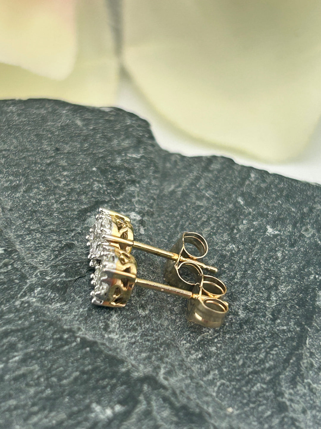 10K Gold and Diamond Post-back Earrings