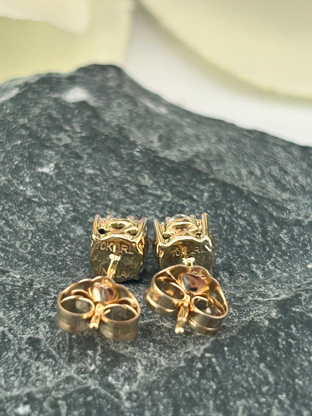 10K Gold and Diamond Post-back Earrings