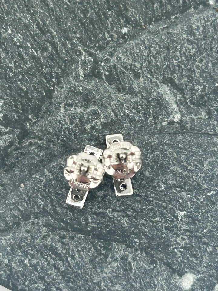 10K White Gold and Diamond Post-back Earrings