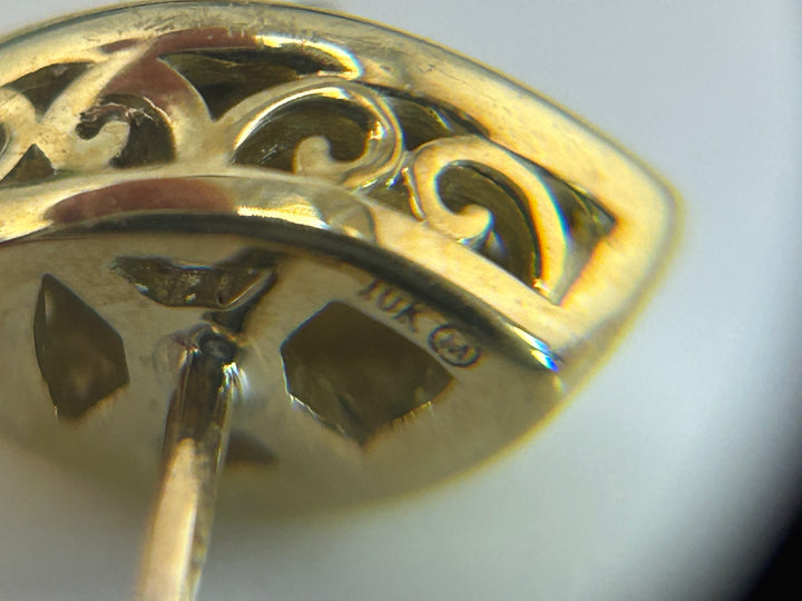 10K Gold & Diamond Post-back Earrings