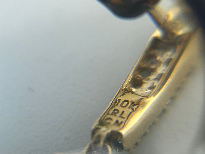 10K Gold Diamond & Blue Topaz Post-back Earrings