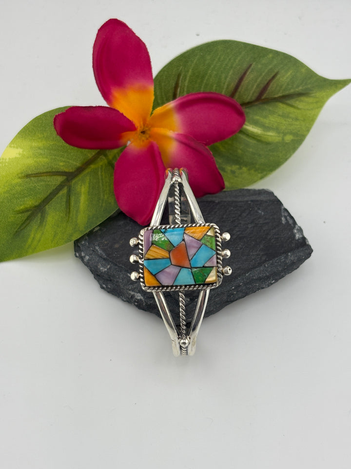 Multi-Stone Square Cuff