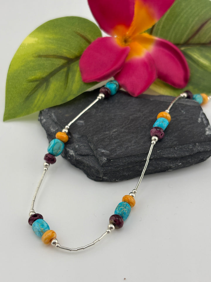 Multi-Stone Bead Necklace