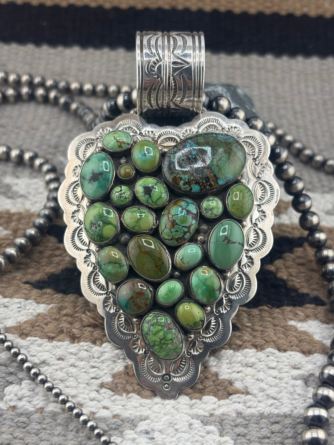 Ted Secatero | Vintage Native American Carico Lake Turquoise Pendant