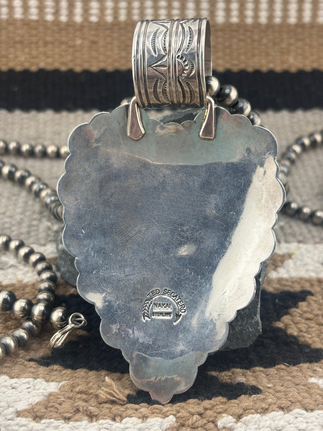 Ted Secatero | Vintage Native American Carico Lake Turquoise Pendant