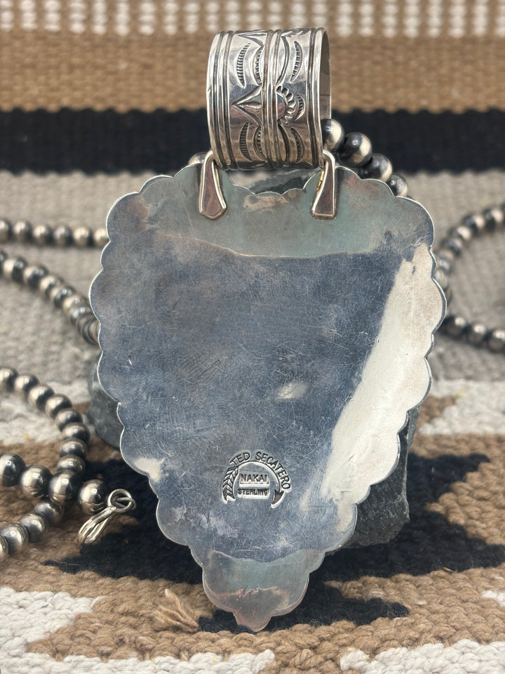 Ted Secatero | Vintage Native American Carico Lake Turquoise Pendant