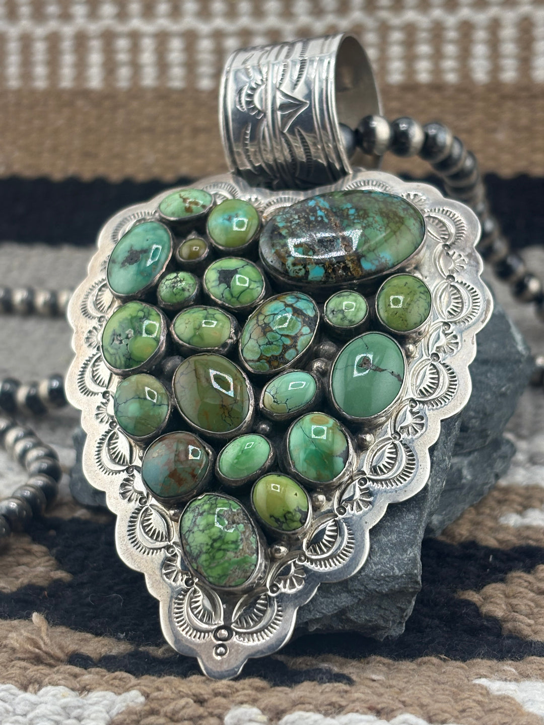Ted Secatero | Vintage Native American Carico Lake Turquoise Pendant