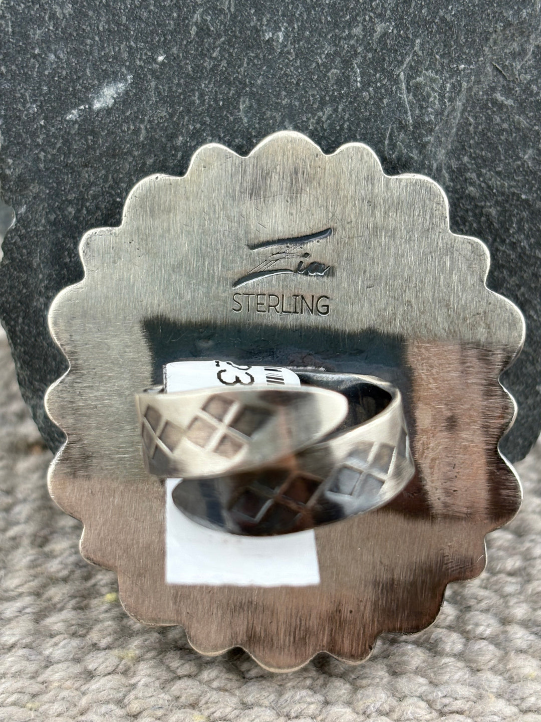 Tony Yazzie | Native American Black Onyx & Spiney Oyster Cluster Ring