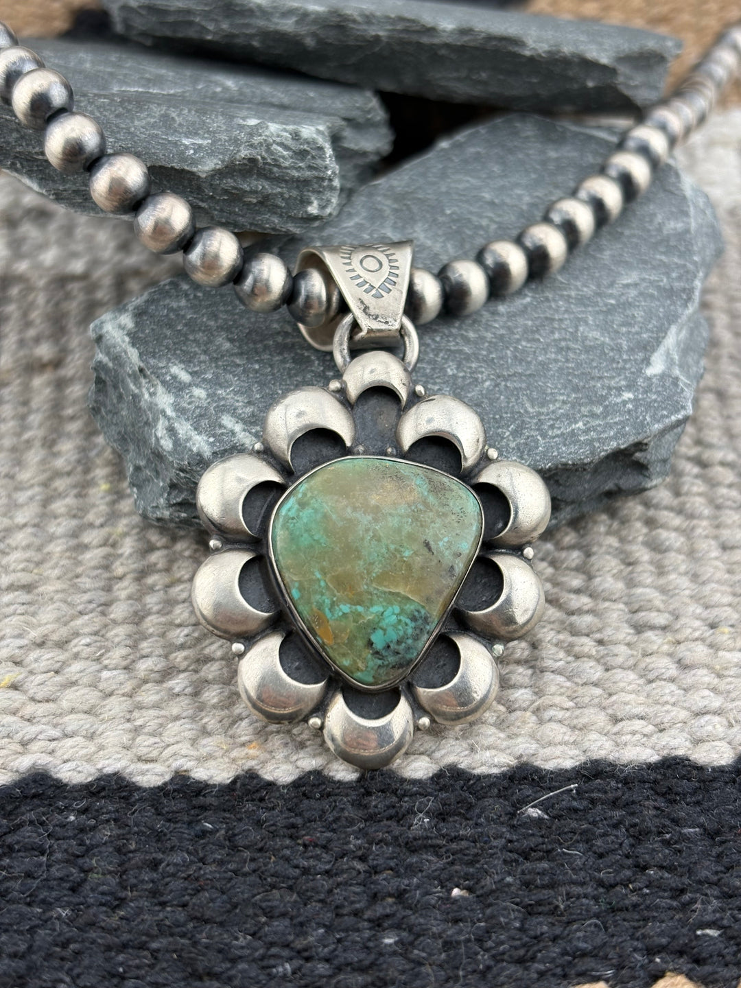 Tony Yazzie | Native American Kingman Turquoise Pendant