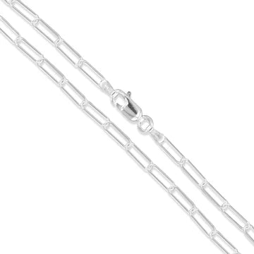 Paperclip sterling silver 925 Italian chain 5mm 18in