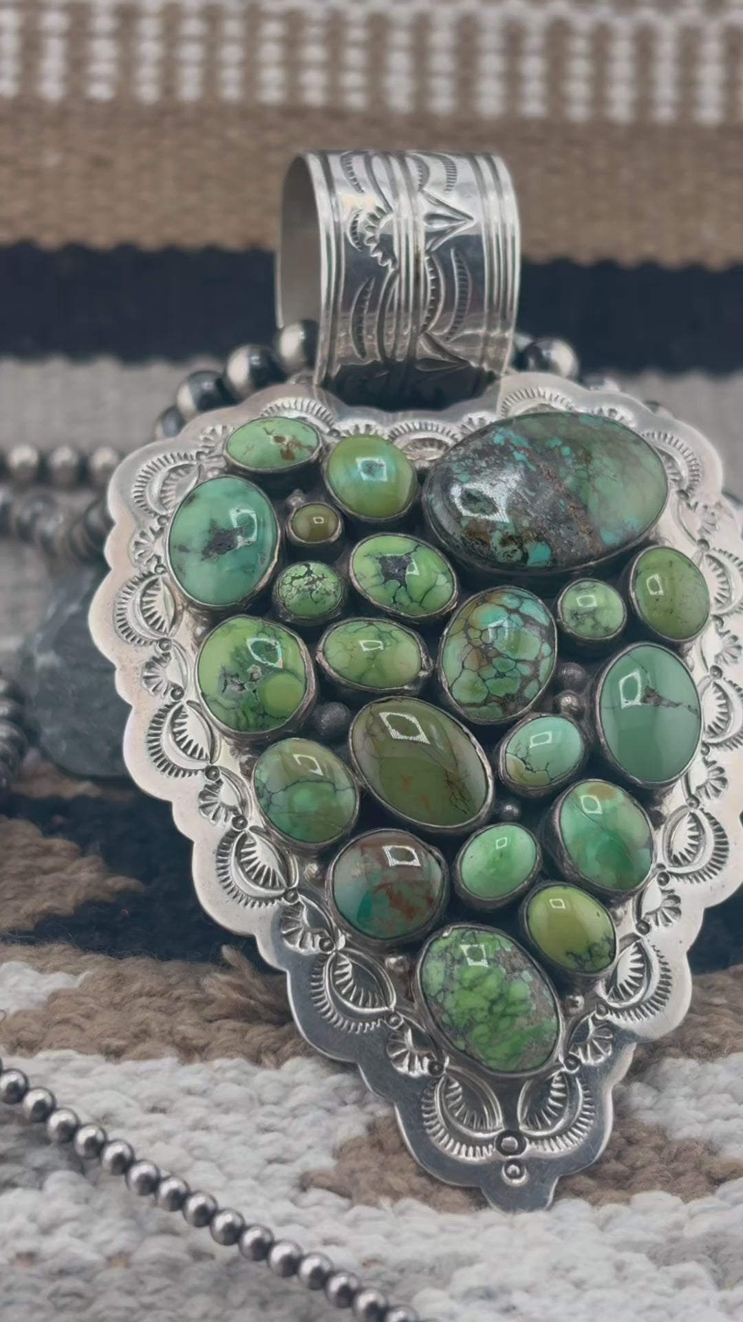 Ted Secatero | Vintage Native American Carico Lake Turquoise Pendant