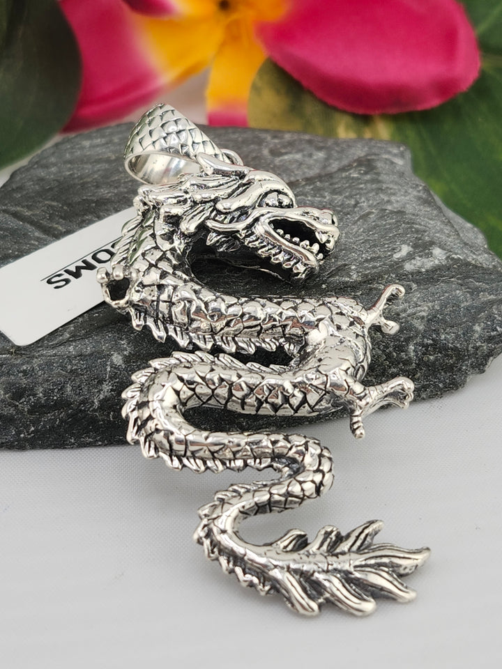Designer SOMS 925 Sterling Silver Dragon Pendant