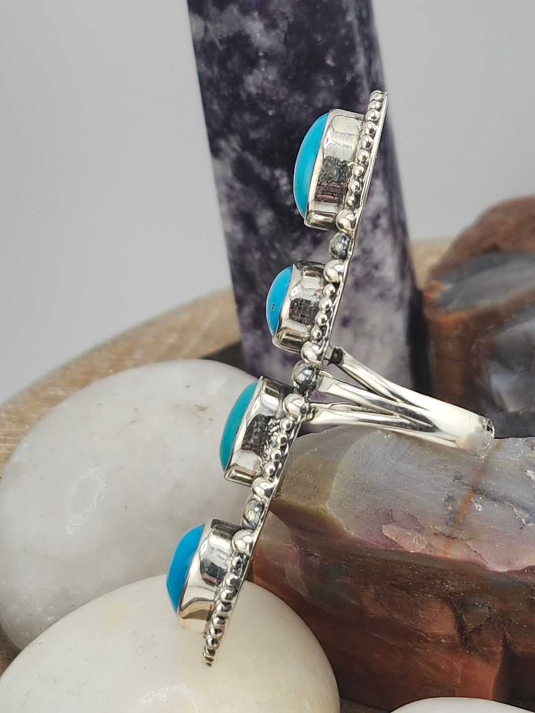 Turquoise & 925 Sterling Silver Ring Size 6