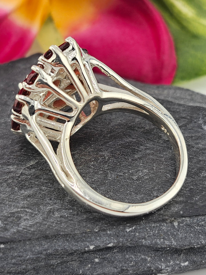 Cluster Garnet Ring Size 10