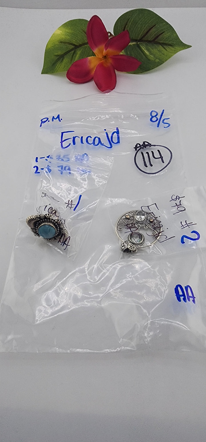 PM SHOW 48HR - RESERVED FOR:  Ericajd - 8/5/2025 FL tiktok Live Show - 2 Sterling Silver Items
