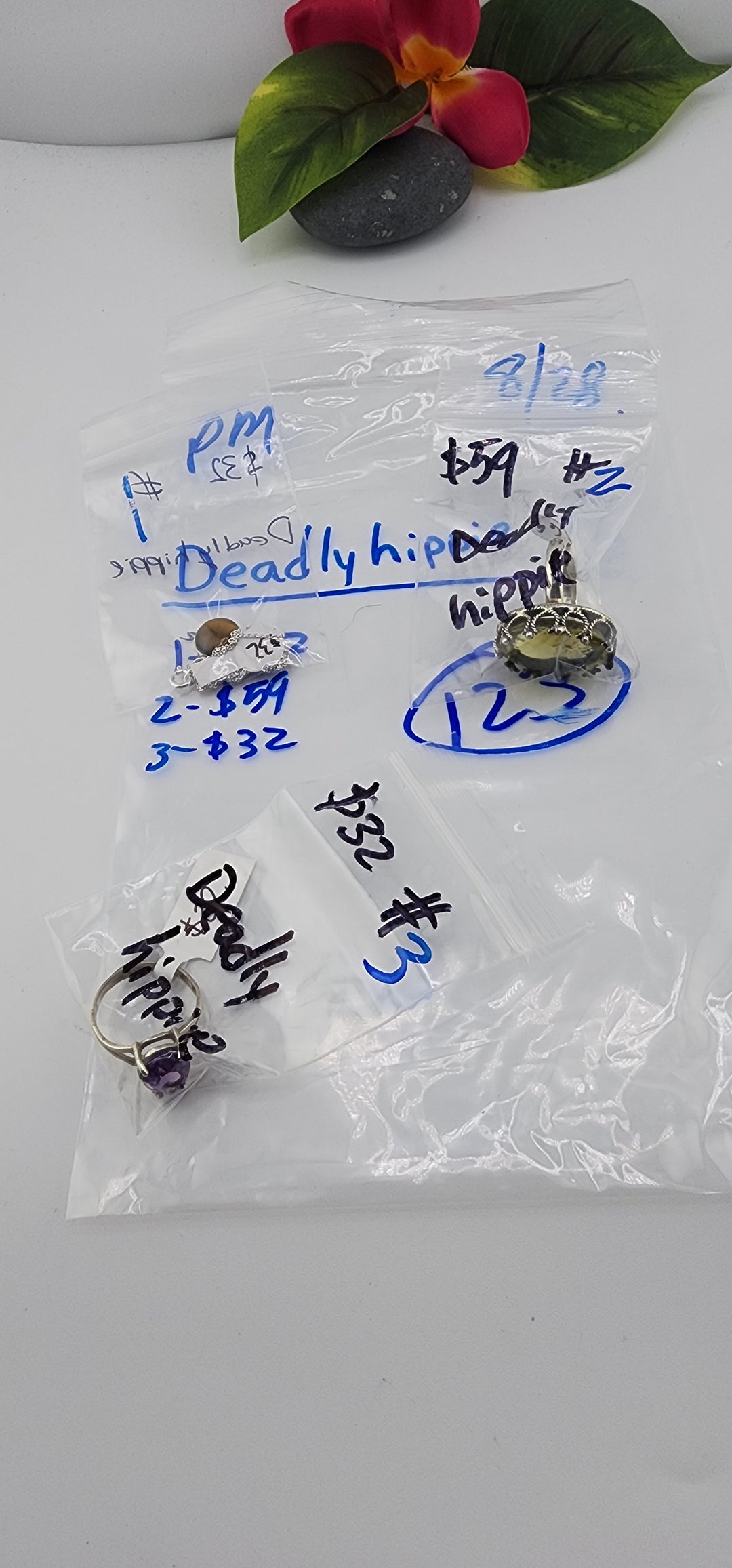 PM SHOW 48HR - RESERVED FOR: Deadlyhippe - 8/28/2025 FL tiktok Live Show - 3 Sterling Silver Items