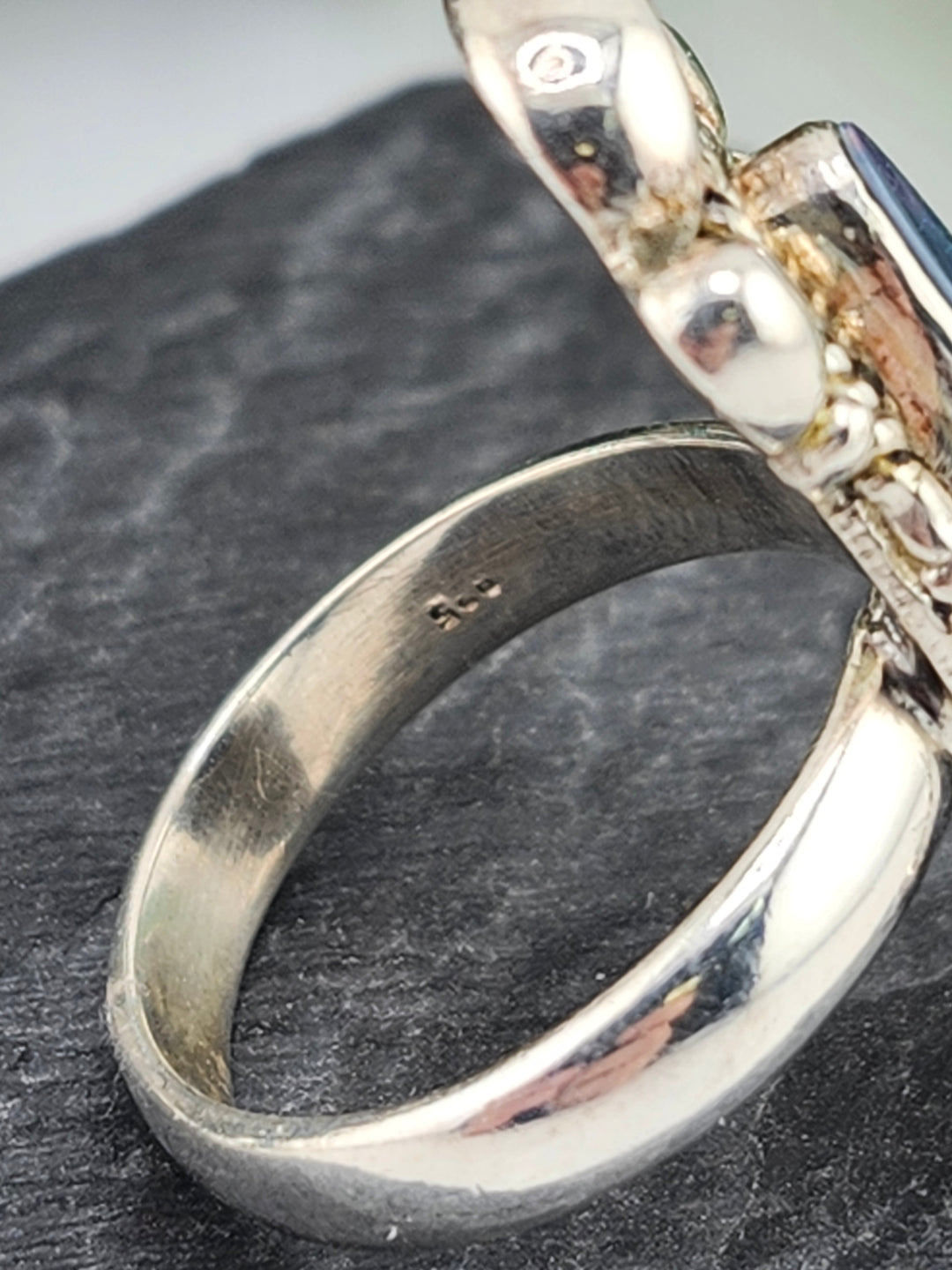 Australian Opal Doublet and 925 Sterling Silver Ring - Size 6.5