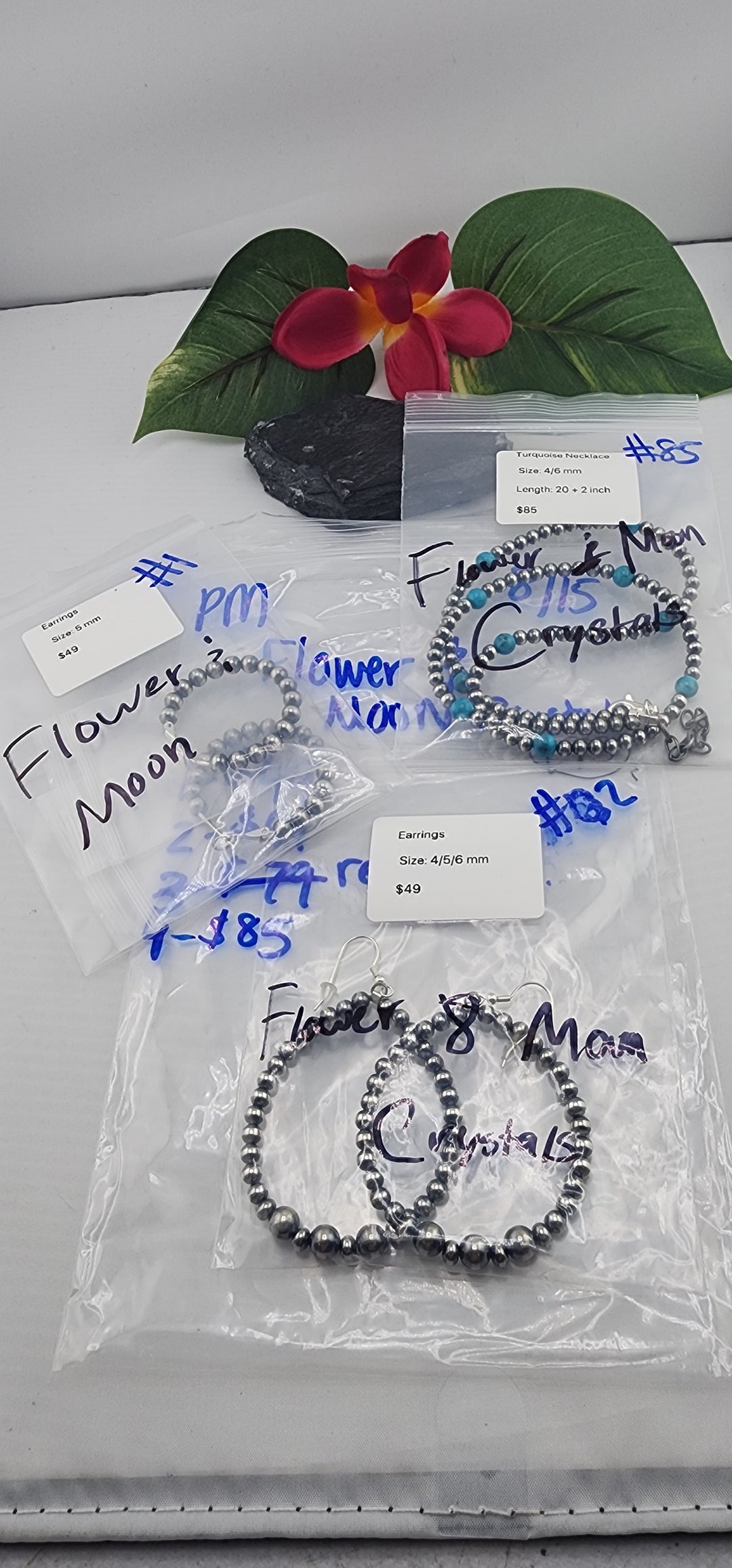PM SHOW 48HR - RESERVED FOR:  Flower & Moon Crystals- 8/15/2025 FL tiktok Live Show -3  Sterling Silver Items