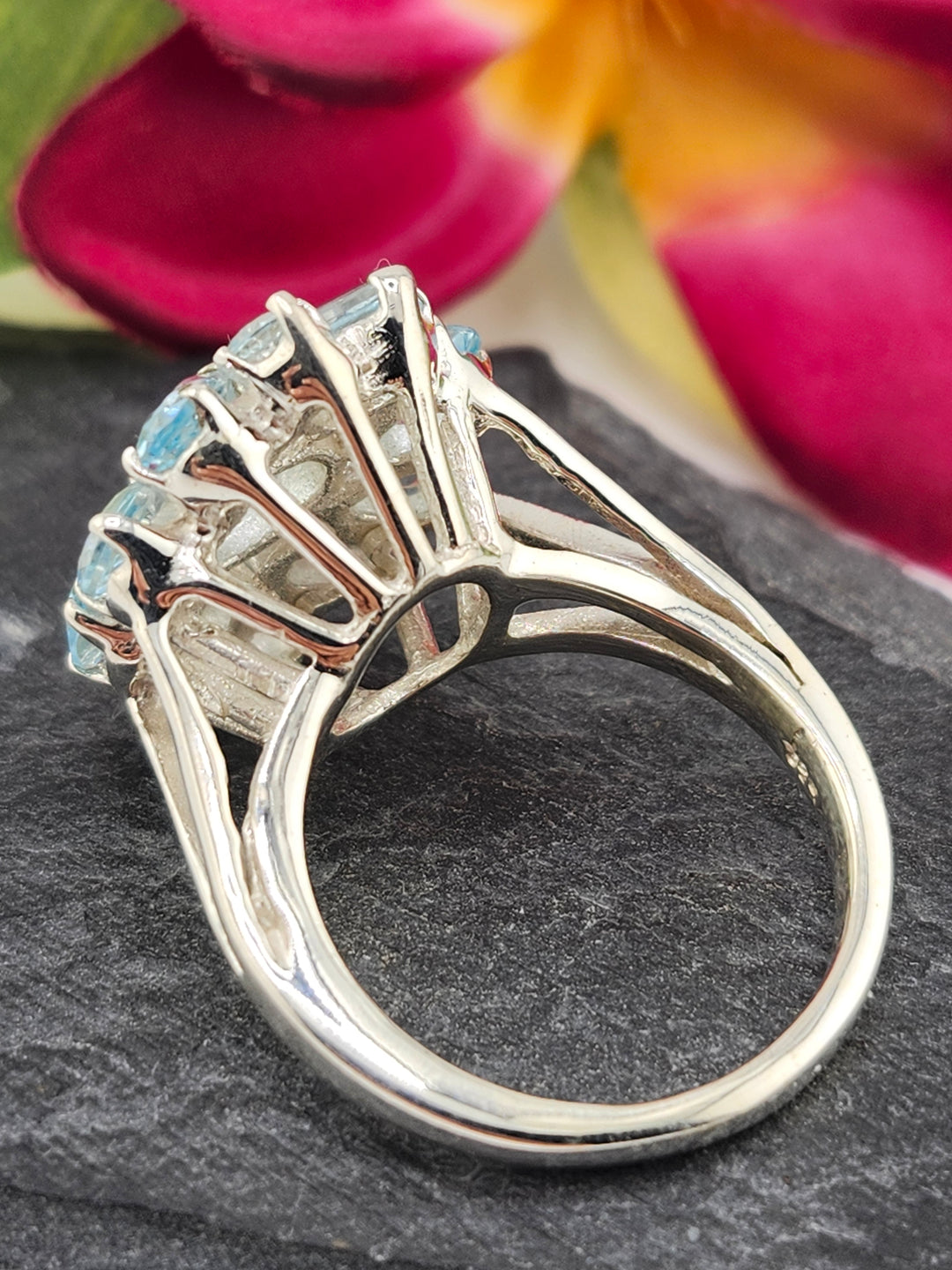 Cluster Topaz Ring Size 10