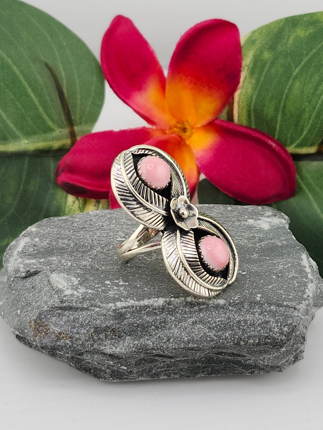 2 Stone Queen Conch Ring Size 6.25