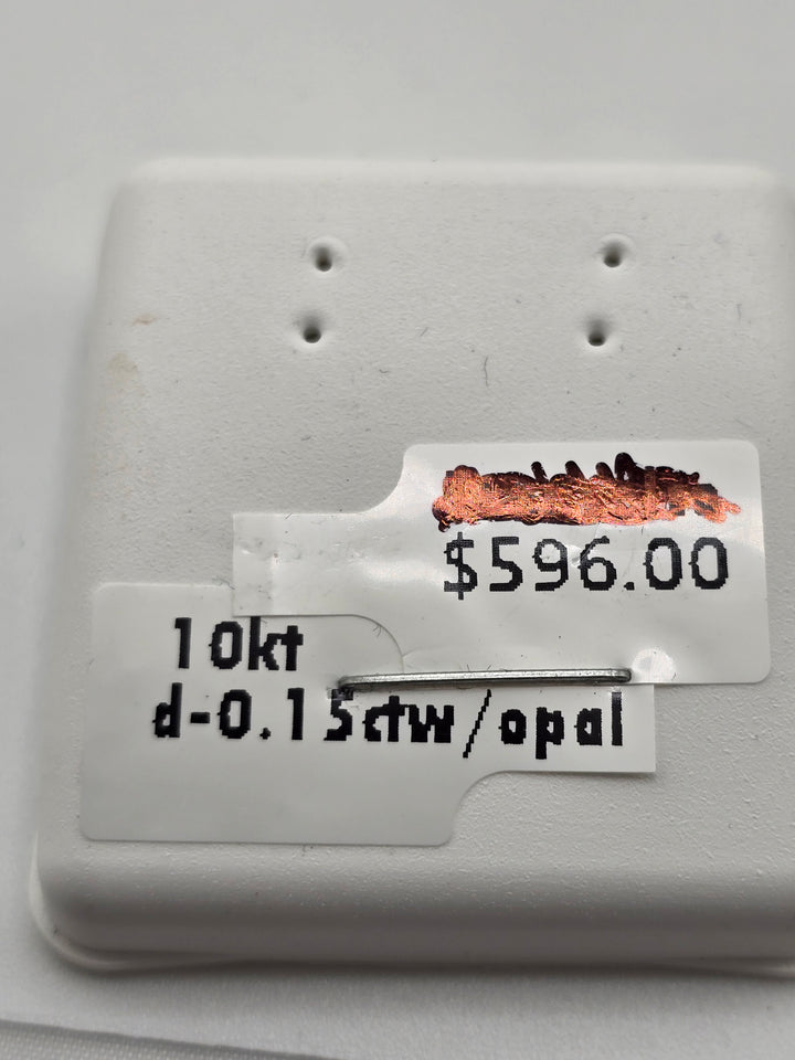 10K Gold Natural Ethiopian Opal & Natural Diamonds