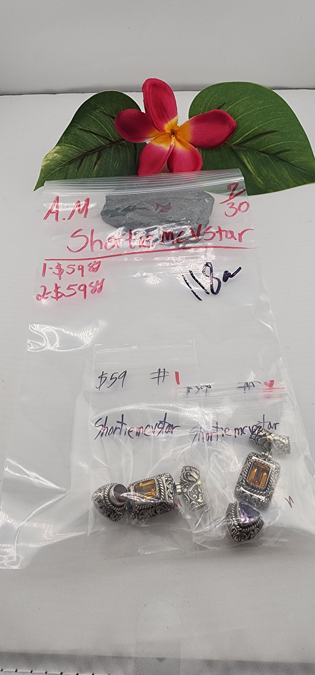AM SHOW 48HR - RESERVED FOR: Shortiemcvstar - 7/30/2025 FL tiktok Live Show - 2 Sterling Silver Items