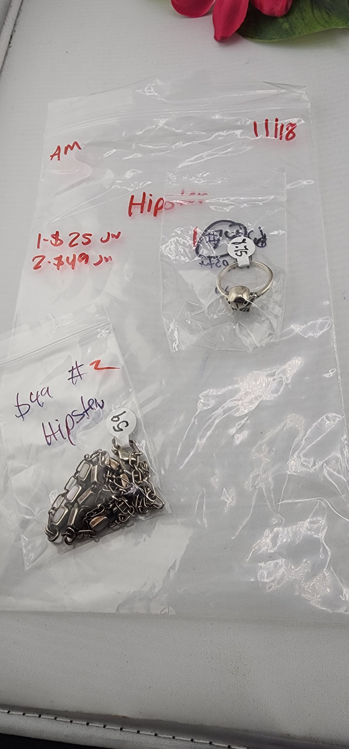 AM SHOW 48HR RESERVED FOR:  Hipster- 11/18/2025 FL tiktok Live Show - 2 Sterling Silver Items