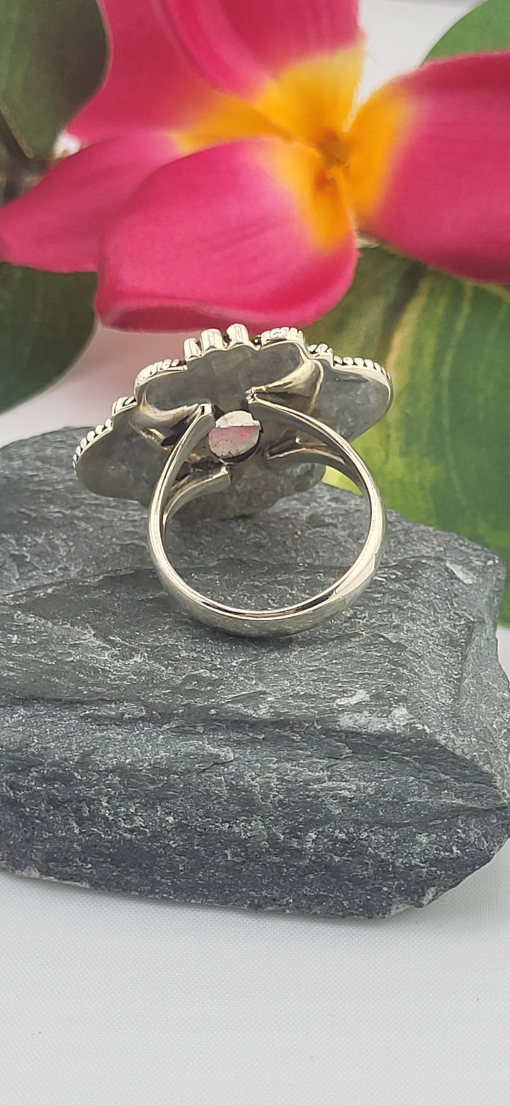 Moonstone and 925 Sterling Silver Ring Size 6.75