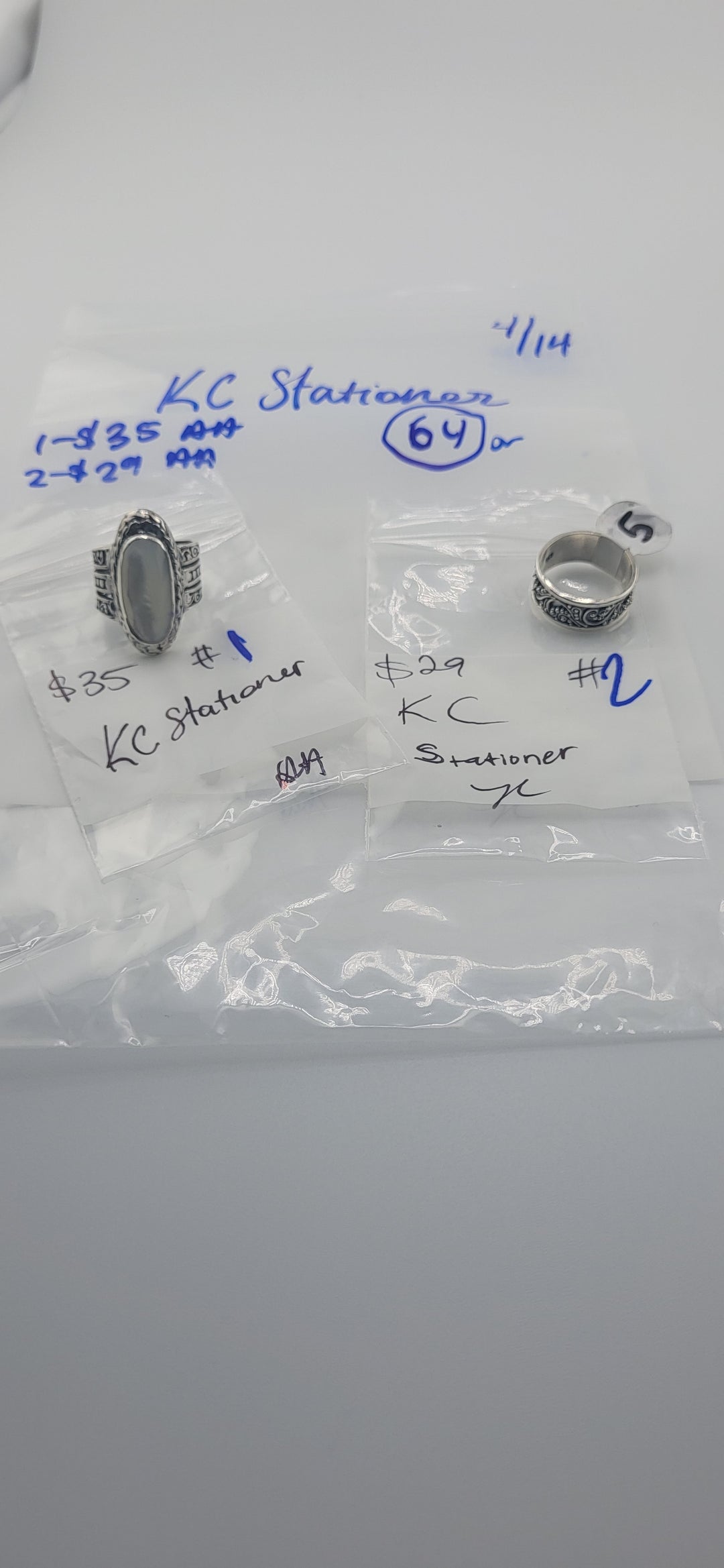 RESERVED FOR: KC Stationer - 4/14/2025 tiktok Live Show -2  Sterling Silver Items