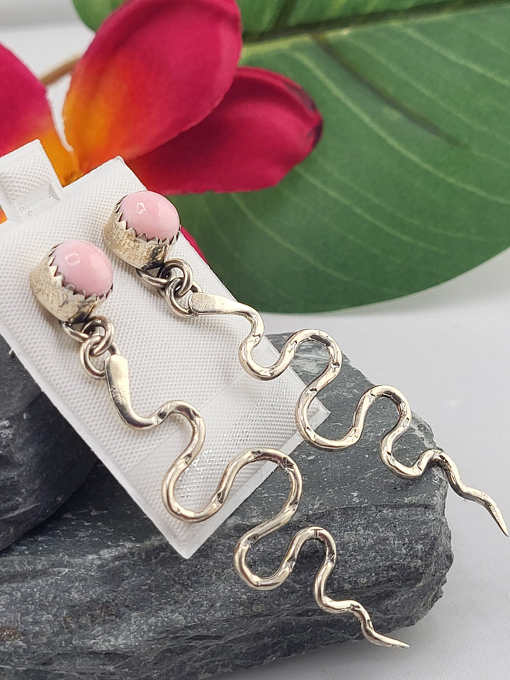 Queen Conch Snake Stud Dangle Earrings