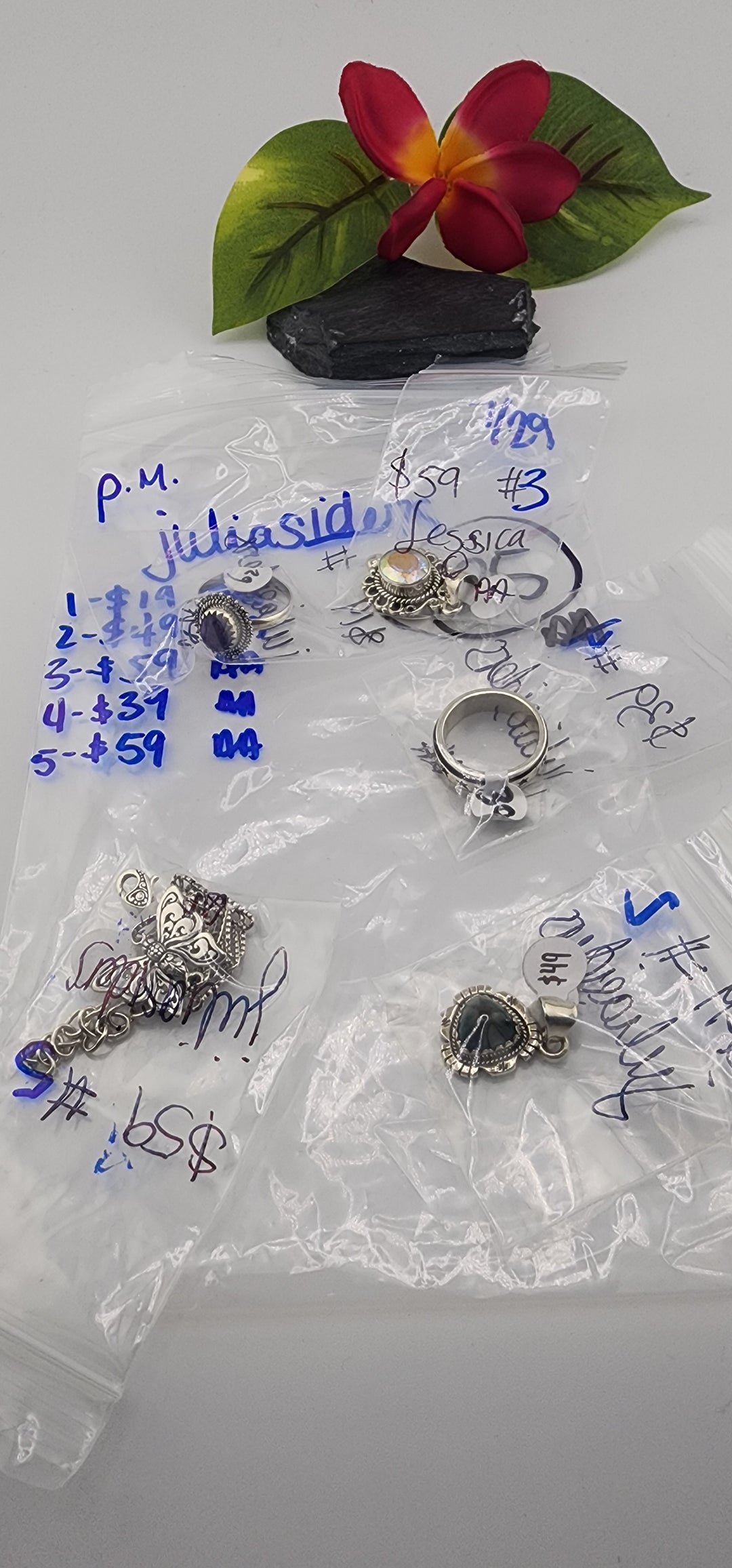 PM SHOW 48HR - RESERVED FOR: juliasiders - 7/29/2025 FL tiktok Live Show - 5 Sterling Silver Items