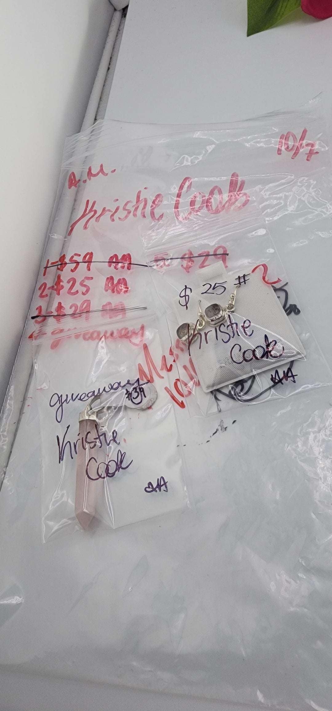 AM SHOW 48HR RESERVED FOR: Kristie Cooks - 10/7/2025 FL tiktok Live Show - 2 Sterling Silver Items