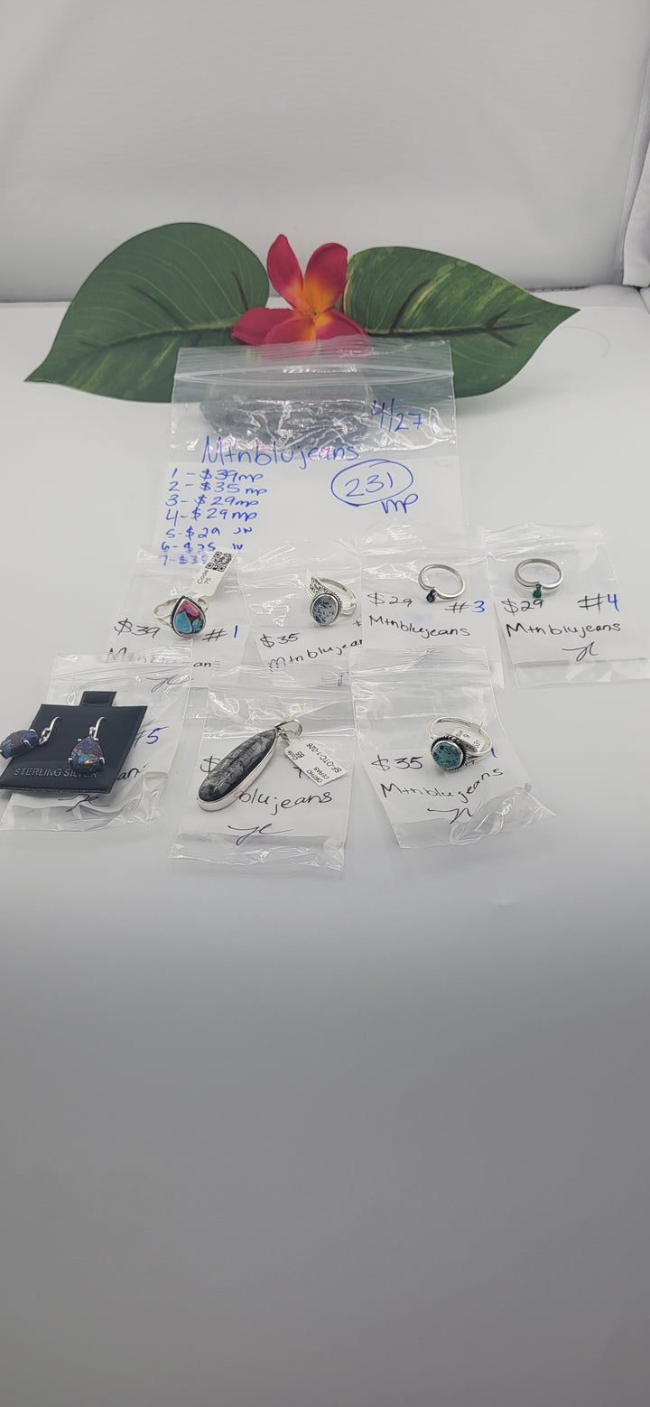 RESERVED FOR: Mtnblujeans - 4/27/2025 tiktok Live Show - 7 Sterling Silver Items