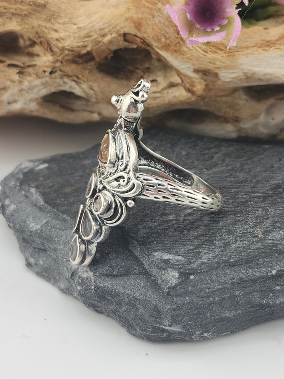 Abalone Peacock Ring