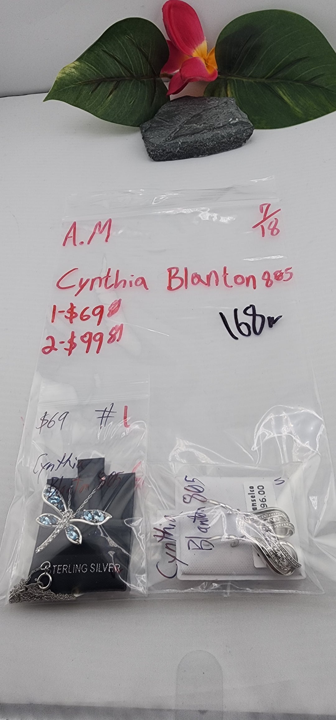 AM SHOW 48HR - RESERVED FOR: Cynthia Blanton805 - 7/18/2025 FL tiktok Live Show -  2 Sterling Silver Items