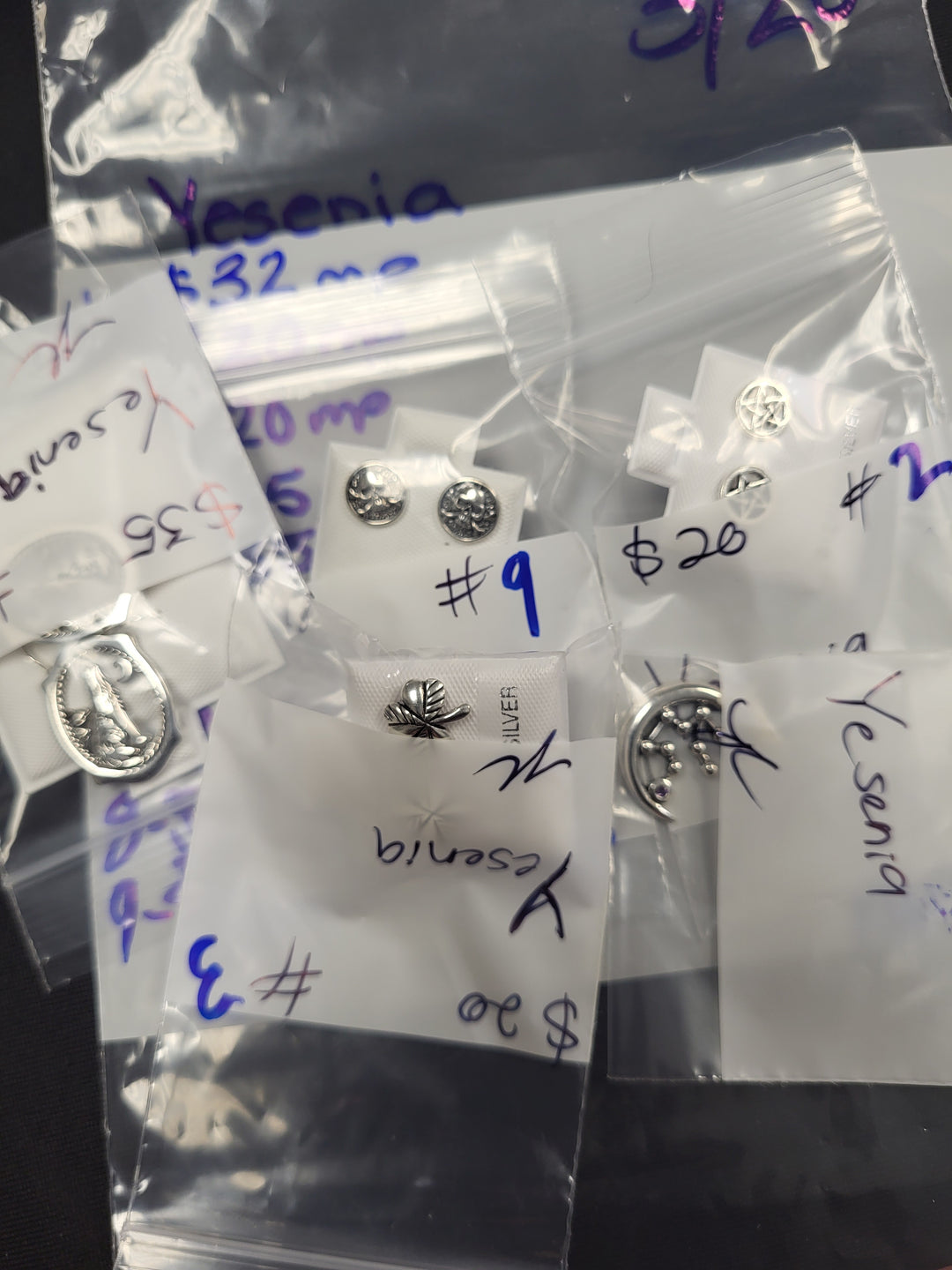 RESERVED FOR: yesenia  - 3/20/2025 Live Show - 9 Sterling Silver Items