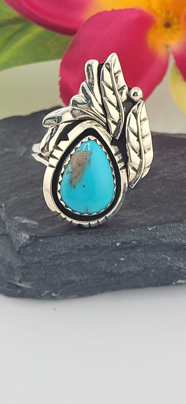 Turquoise and 925 Sterling Silver Ring Size 9