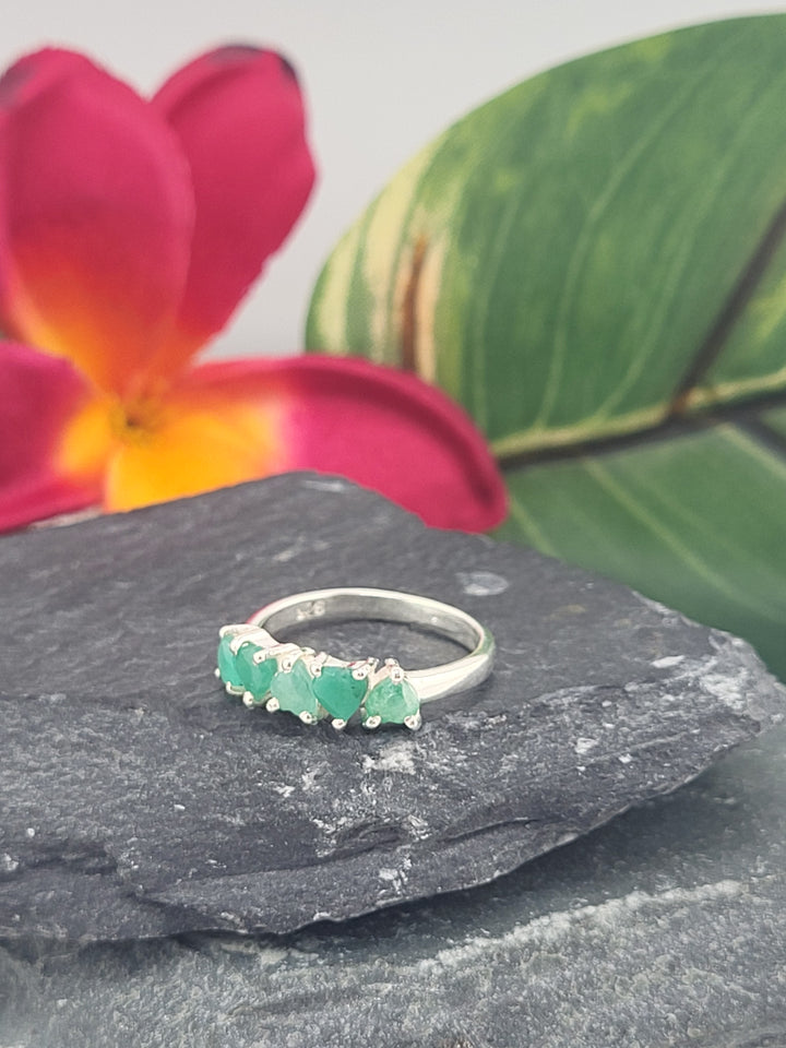 Emerald Heart Ring Size 6