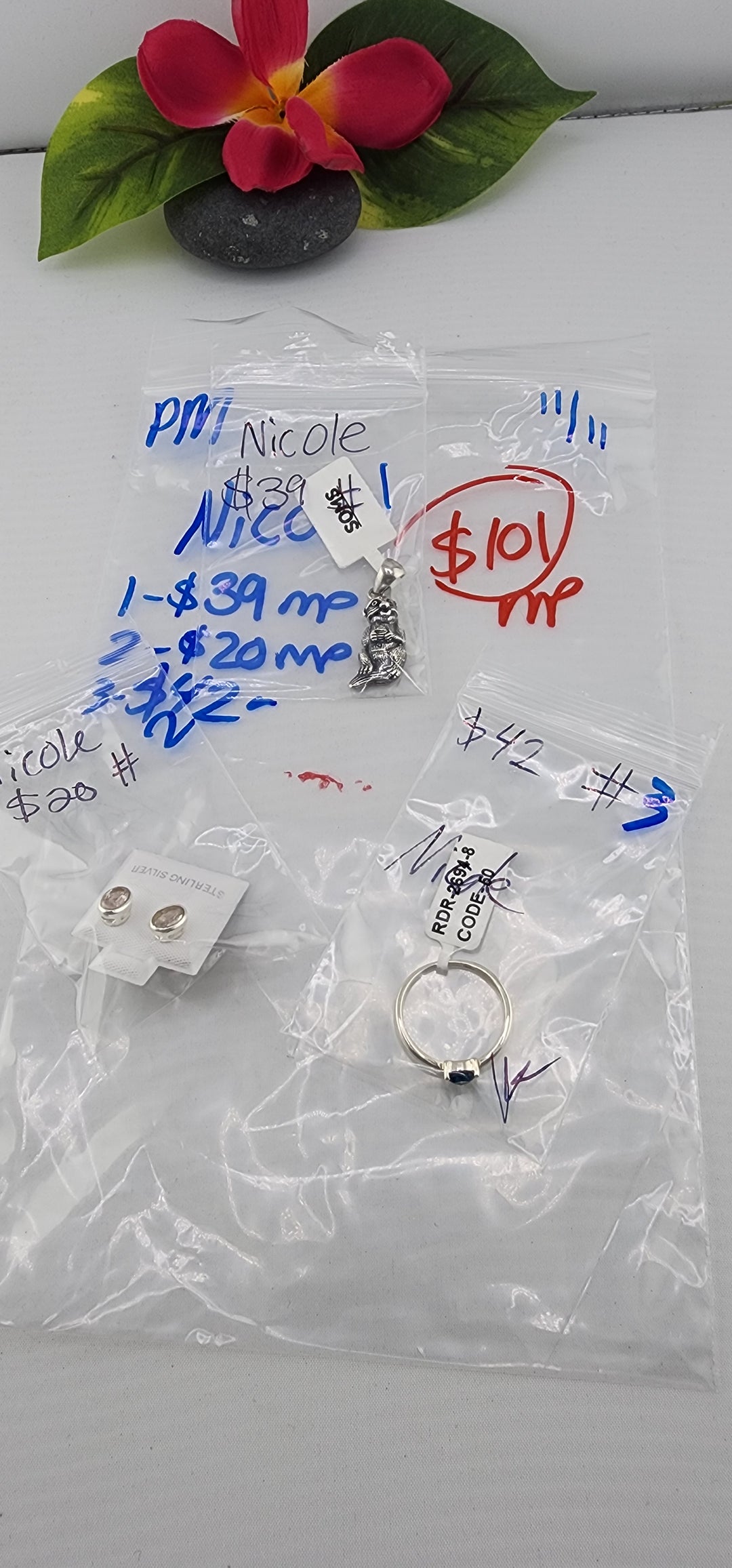PM SHOW 48HR - RESERVED FOR: Nicole  - 11/11/2025 tiktok Live Show - 3 Sterling Silver Items
