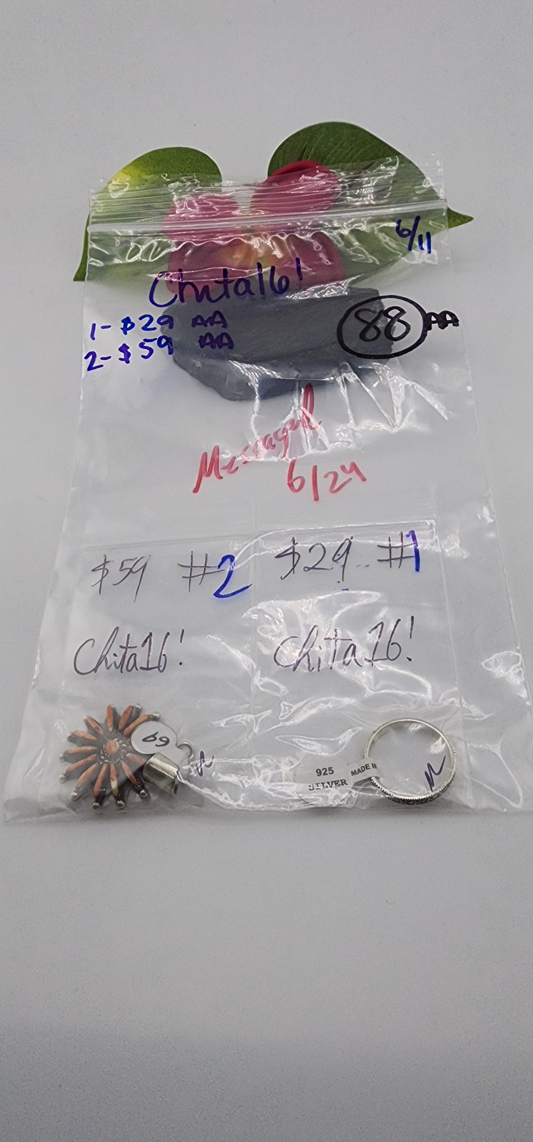 RESERVED FOR: Chita16! - 6/11/2025 tiktok Reservation Live Show - 2 Sterling Silver Items
