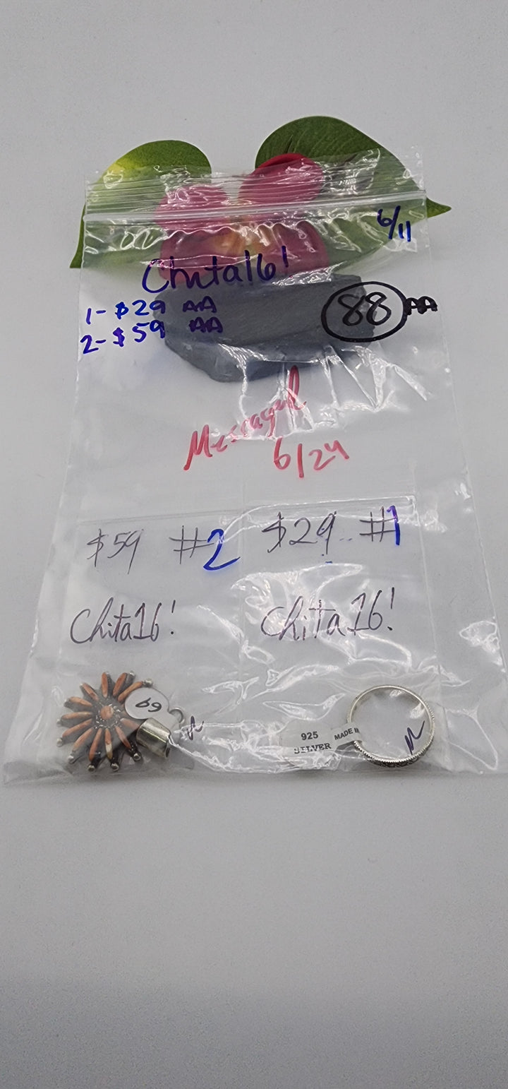 RESERVED FOR: Chita16! - 6/11/2025 tiktok Reservation Live Show - 2 Sterling Silver Items