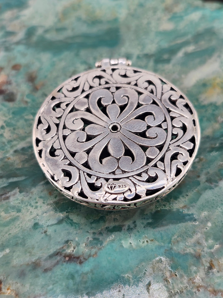 Bali 925 Sterling Silver and Mystic Topaz Pendant