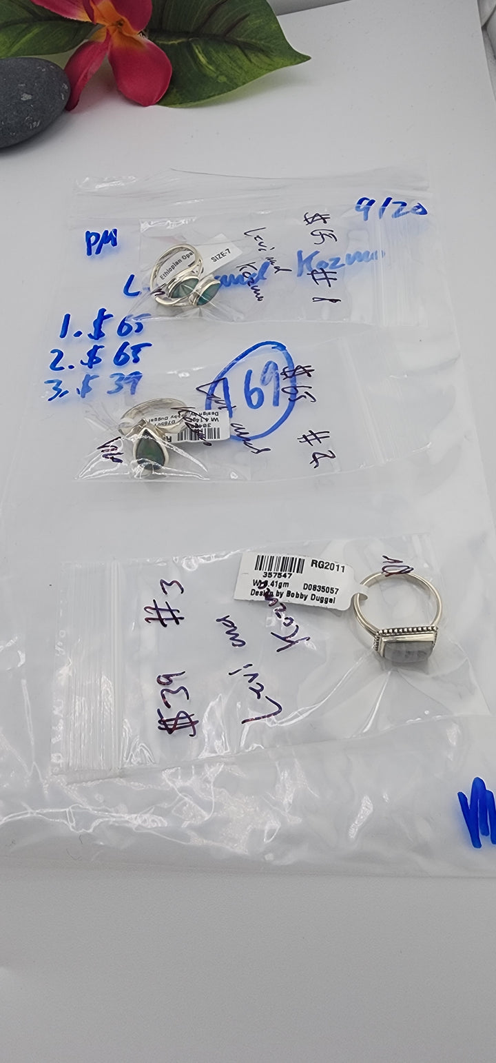 PM SHOW 48HR - RESERVED FOR:  Levi and Kozmo- 9/20/2025 FL tiktok Live Show - 3 Sterling Silver Items