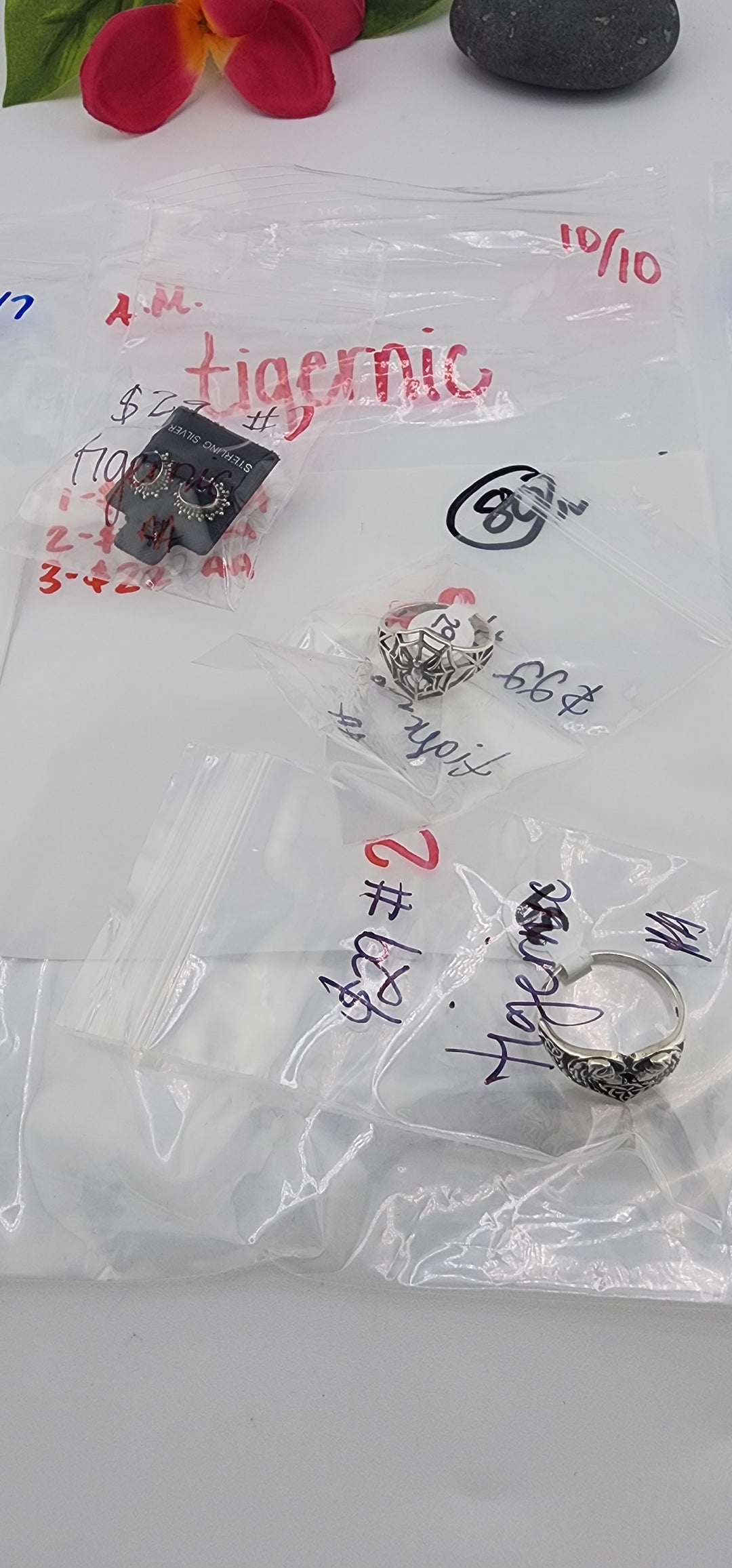 AM SHOW 48HR RESERVED FOR:   tigernic- 10/10/2025 FL tiktok Live Show -3 Sterling Silver Items