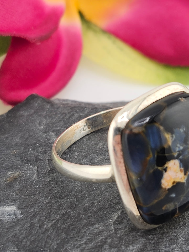 Petersite Ring in sterling silver 925 size 11.5