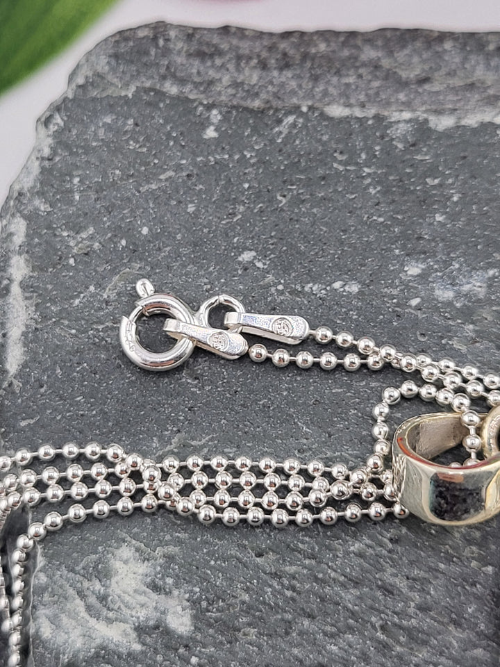 Carved Blue Labradorite Crescent Moon Necklace