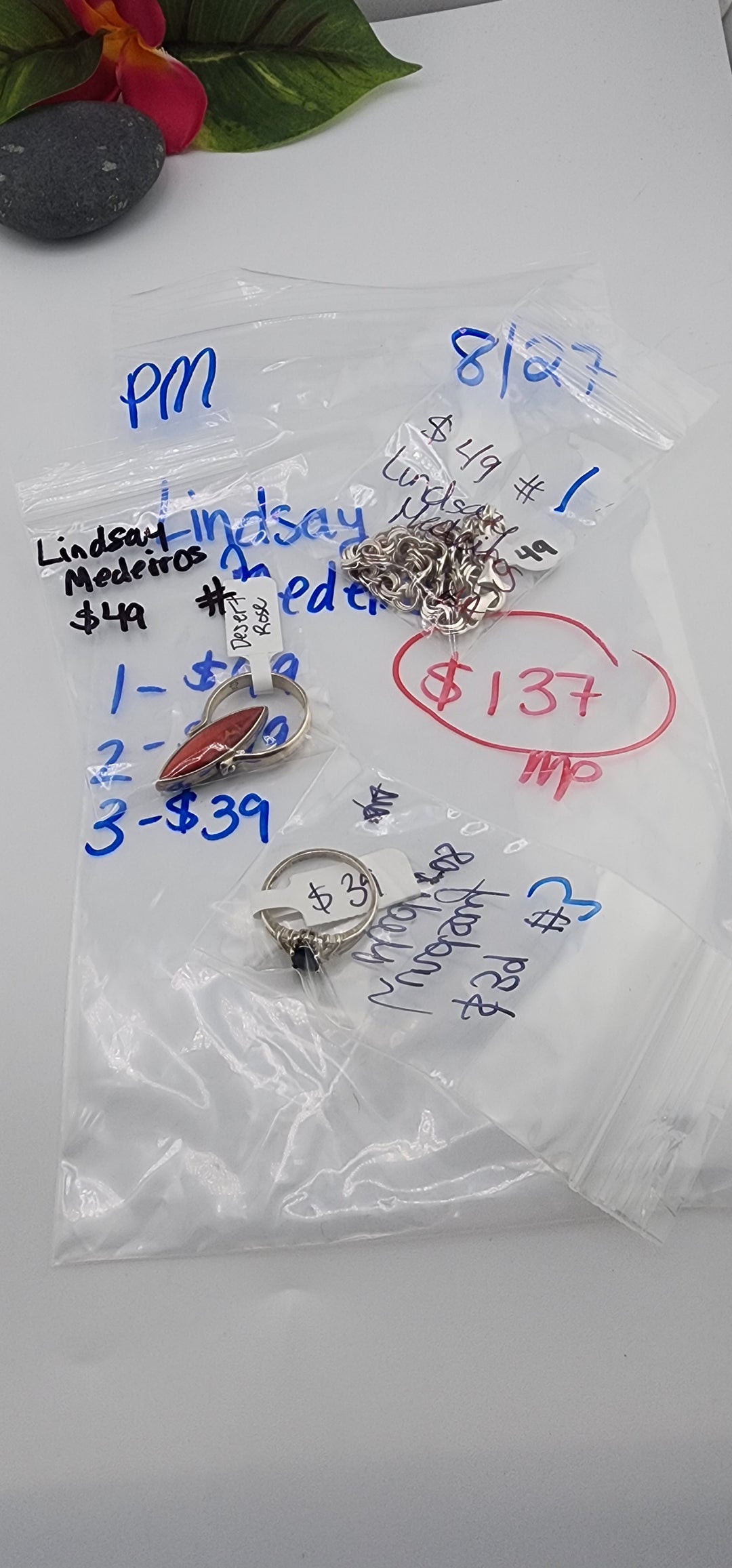 PM SHOW 48HR - RESERVED FOR: Lindsay Medeiros  - 8/27/2025 FL tiktok Live Show - 3 Sterling Silver Items